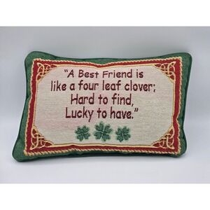 Best Friend Four Leaf Clover 12.5" x 8.5" Tapestry Pillow